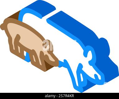 pig piglets farm isometric icon vector. pig piglets farm sign. isolated symbol illustration. pig piglets farm isometric icon vector illustration Stock Vector