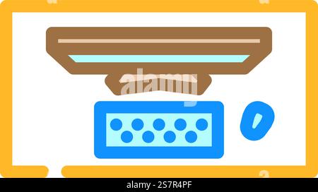 computer table monitor top view line icon vector illustration Stock ...