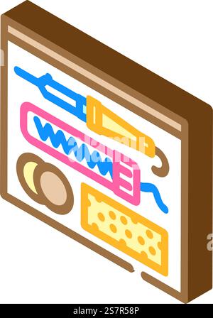 soldering components electronics isometric icon vector. soldering components electronics sign. isolated symbol illustration. soldering components electronics isometric icon vector illustration Stock Vector