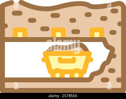 underground mining color icon vector illustration Stock Vector Image ...