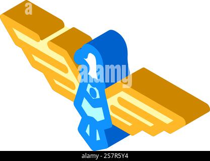 eagle tattoo art vintage isometric icon vector. eagle tattoo art vintage sign. isolated symbol illustration. eagle tattoo art vintage isometric icon vector illustration Stock Vector