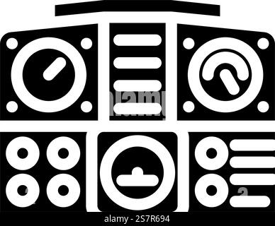 instrument panel aircraft glyph icon vector illustration Stock Vector ...