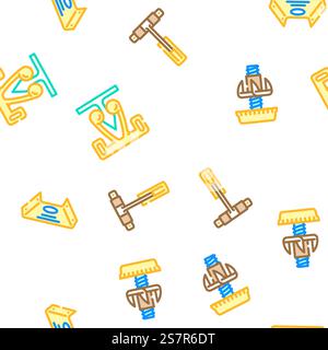 furniture fitting construction vector seamless pattern thin line illustration. furniture fitting construction vector seamless pattern Stock Vector