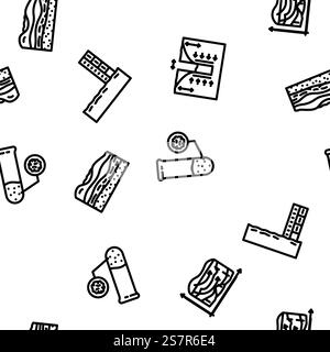 hydrogeologist industrial vector seamless pattern thin line illustration. hydrogeologist industrial seamless pattern vector Stock Vector