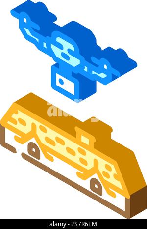 pest control drone isometric icon vector. pest control drone sign. isolated symbol illustration. pest control drone isometric icon vector illustration Stock Vector