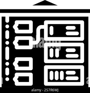 storyboard creation game development glyph icon vector illustration ...