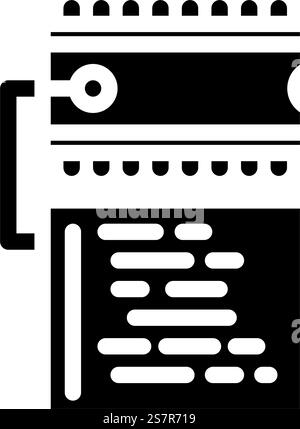 microcontroller programming electronics glyph icon vector. microcontroller programming electronics sign. isolated symbol illustration. microcontroller programming electronics glyph icon vector illustration Stock Vector