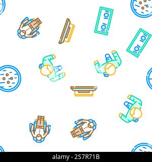 plan floor home vector seamless pattern thin line illustration. plan floor home seamless pattern vector Stock Vector