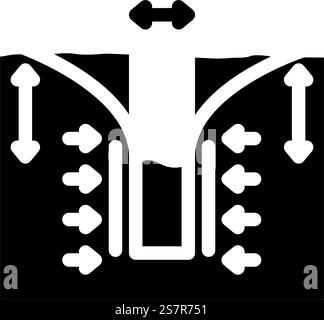 pumping tests hydrogeologist glyph icon vector. pumping tests hydrogeologist sign. isolated symbol illustration. pumping tests hydrogeologist glyph icon vector illustration Stock Vector