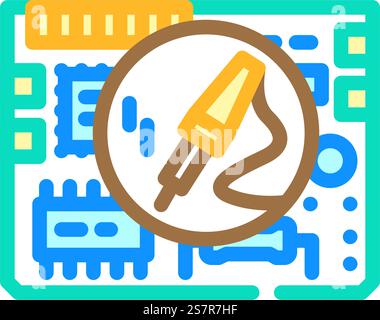 circuit board repair electronics line icon vector illustration Stock ...