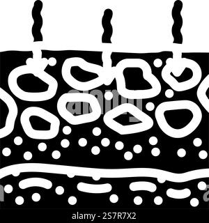soil permeability hydrogeologist glyph icon vector. soil permeability hydrogeologist sign. isolated symbol illustration. soil permeability hydrogeologist glyph icon vector illustration Stock Vector