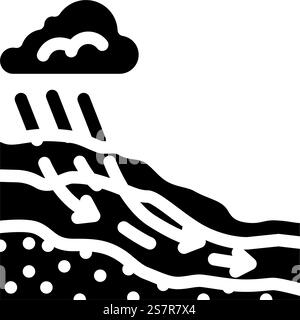 groundwater flow hydrogeologist glyph icon vector. groundwater flow hydrogeologist sign. isolated symbol illustration. groundwater flow hydrogeologist glyph icon vector illustration Stock Vector