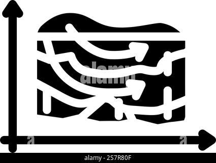 hydrogeological model hydrogeologist glyph icon vector. hydrogeological model hydrogeologist sign. isolated symbol illustration. hydrogeological model hydrogeologist glyph icon vector illustration Stock Vector