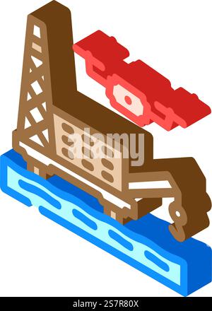 pipeline inspection drone isometric icon vector. pipeline inspection drone sign. isolated symbol illustration. pipeline inspection drone isometric icon vector illustration Stock Vector