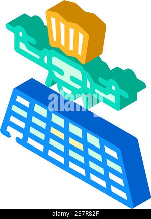 drone mapping isometric icon vector. drone mapping sign. isolated symbol illustration. drone mapping isometric icon vector illustration Stock Vector