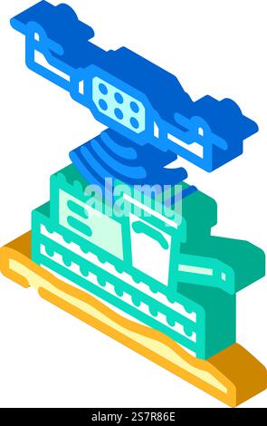 roof inspection drone isometric icon vector. roof inspection drone sign. isolated symbol illustration. roof inspection drone isometric icon vector illustration Stock Vector
