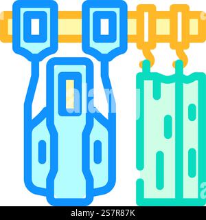 smart curtains home color icon vector. smart curtains home sign. isolated symbol illustration. smart curtains home color icon vector illustration Stock Vector