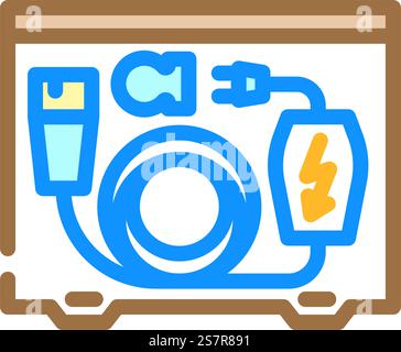 charging cable organizer electric color icon vector illustration Stock ...