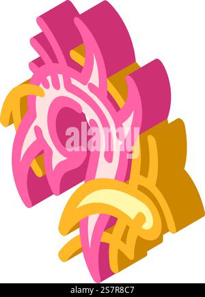tribal tattoo art vintage isometric icon vector. tribal tattoo art vintage sign. isolated symbol illustration. tribal tattoo art vintage isometric icon vector illustration Stock Vector