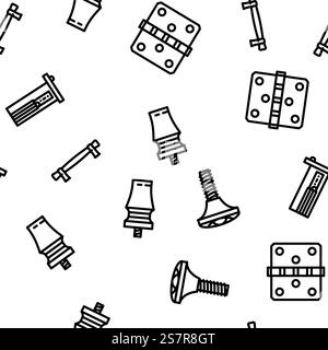 furniture fitting construction vector seamless pattern thin line illustration. furniture fitting construction vector seamless pattern Stock Vector
