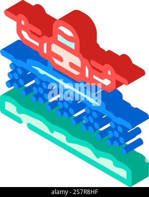 forest management drone isometric icon vector. forest management drone sign. isolated symbol illustration. forest management drone isometric icon vector illustration Stock Vector