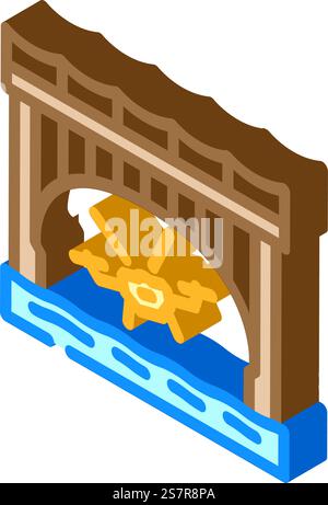 infrastructure survey drone isometric icon vector. infrastructure survey drone sign. isolated symbol illustration. infrastructure survey drone isometric icon vector illustration Stock Vector