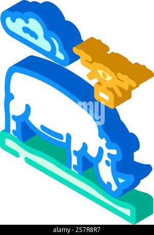 mining operations drone isometric icon vector. mining operations drone sign. isolated symbol illustration. mining operations drone isometric icon vector illustration Stock Vector