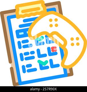 testing game development color icon vector. testing game development sign. isolated symbol illustration. testing game development color icon vector illustration Stock Vector