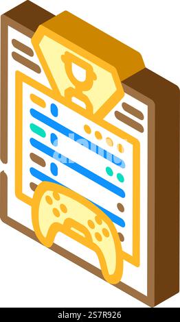 scoreboard game isometric icon vector. scoreboard game sign. isolated symbol illustration. scoreboard game isometric icon vector illustration Stock Vector