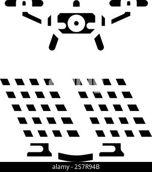 infrastructure survey drone glyph icon vector illustration Stock Vector ...