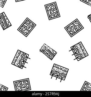 hydrogeologist industrial vector seamless pattern thin line illustration. hydrogeologist industrial seamless pattern vector Stock Vector