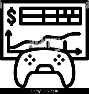monetization game development line icon vector. monetization game development sign. isolated contour symbol black illustration. monetization game development line icon vector illustration Stock Vector