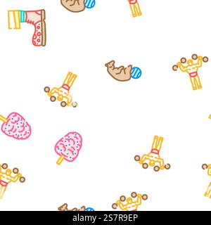 circus carnival vintage show vector seamless pattern thin line illustration. circus carnival vintage show vector seamless pattern Stock Vector