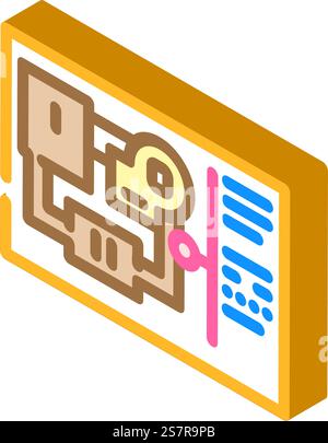 level design game development isometric icon vector illustration Stock ...