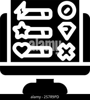 user interface design game glyph icon vector illustration Stock Vector ...