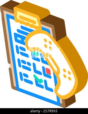 testing game development isometric icon vector. testing game development sign. isolated symbol illustration. testing game development isometric icon vector illustration Stock Vector