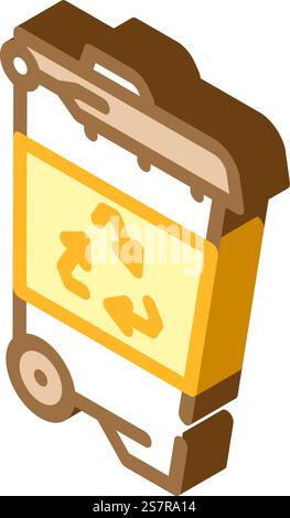 zero waste lifestyle green living isometric icon vector. zero waste lifestyle green living sign. isolated symbol illustration. zero waste lifestyle green living isometric icon vector illustration Stock Vector