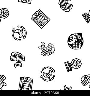 game development software vector seamless pattern thin line illustration. game development software seamless pattern vector Stock Vector