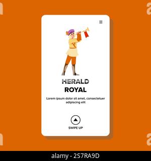 herald royal vector. crest vintage logo, symbol decoration herald royal web flat cartoon illustration. herald royal vector Stock Vector