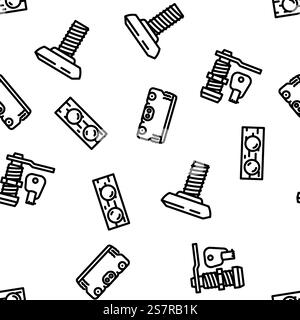 furniture fitting construction vector seamless pattern thin line illustration. furniture fitting construction vector seamless pattern Stock Vector