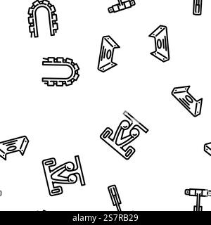 furniture fitting construction vector seamless pattern thin line illustration. furniture fitting construction vector seamless pattern Stock Vector
