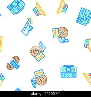 aircraft mechanic aviation seamless pattern vector Stock Vector Image ...
