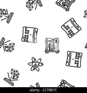 future technology digital data vector seamless pattern thin line illustration. future technology digital data vector seamless pattern Stock Vector
