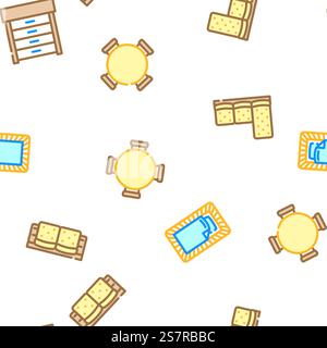 plan floor home vector seamless pattern thin line illustration. plan floor home seamless pattern vector Stock Vector