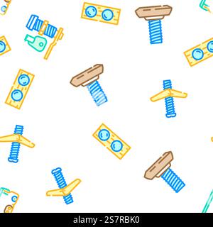 furniture fitting construction vector seamless pattern thin line illustration. furniture fitting construction vector seamless pattern Stock Vector