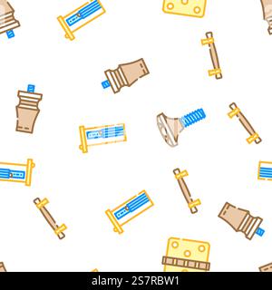 furniture fitting construction vector seamless pattern thin line illustration. furniture fitting construction vector seamless pattern Stock Vector