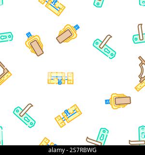 furniture fitting construction vector seamless pattern thin line illustration. furniture fitting construction vector seamless pattern Stock Vector
