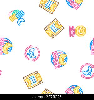 game development software vector seamless pattern thin line illustration. game development software seamless pattern vector Stock Vector