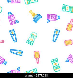 hand clean soap virus vector seamless pattern thin line illustration. hand clean soap virus vector seamless pattern Stock Vector