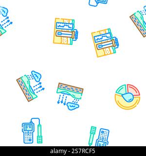 hydrogeologist industrial vector seamless pattern thin line illustration. hydrogeologist industrial seamless pattern vector Stock Vector
